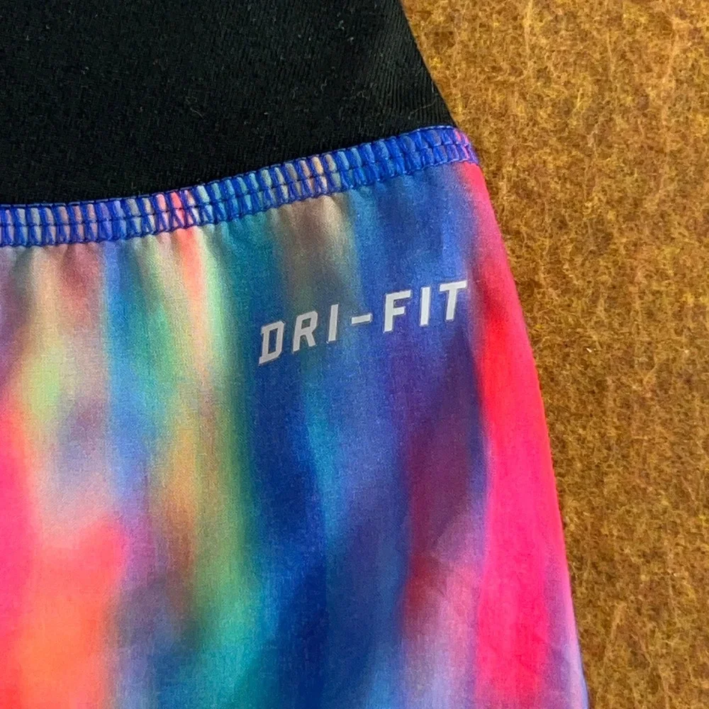 Nike Womens Large Multi-Color Dri-FIT Tie Dye Running Athletic Shorts